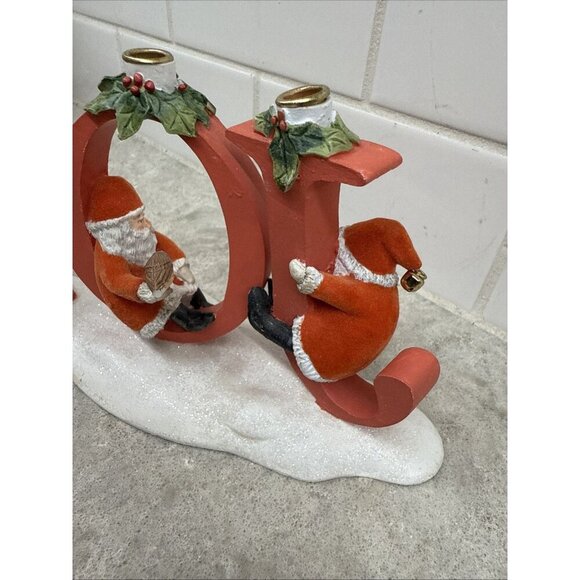 Hallmark Natures Sketchbook Marjolein Bastin Christmas JOY Santa Candle Holder - Picture 6 of 7